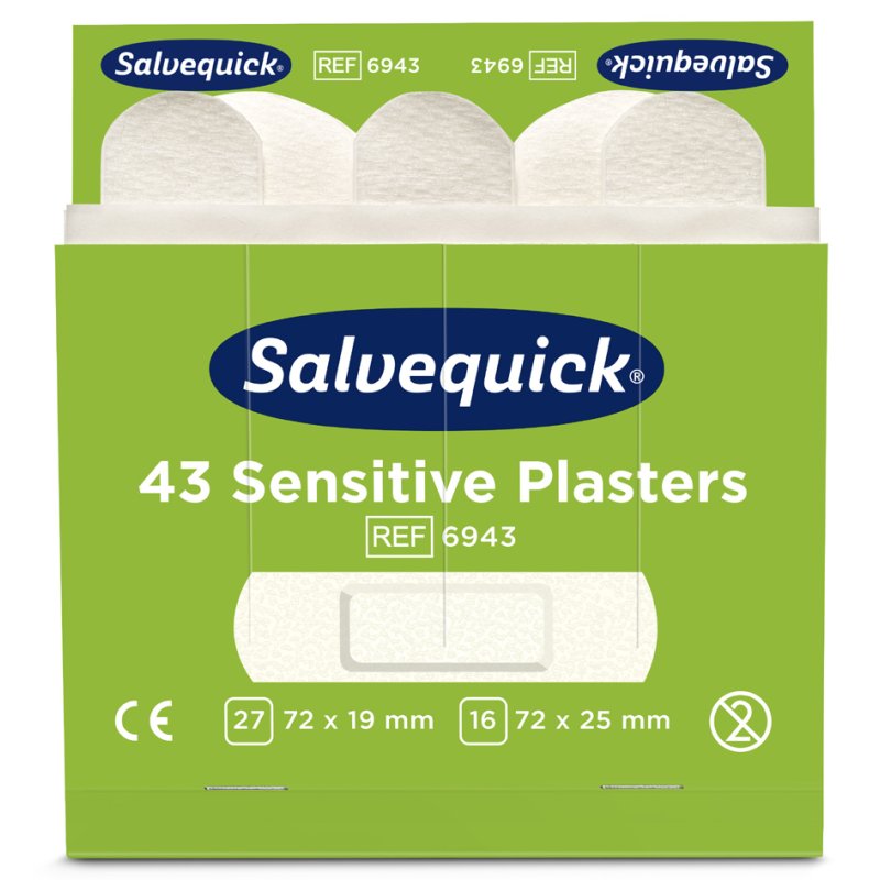 CEDERROTH gevoelige hechtpleisters navulverpakking, voor allergikers, 6 × 43 pleisters